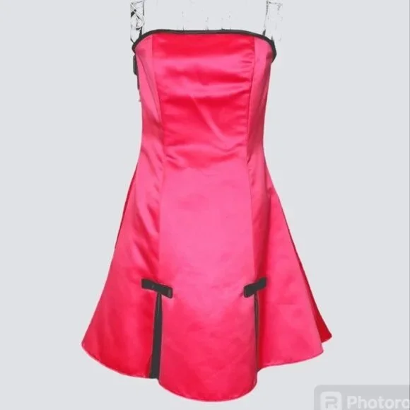 strapless open back dress • Vintage 90s Jessica McClintock Gunne Sax Pink Party Dress Gown NWT S